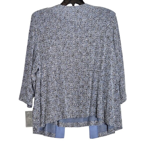 Alex Evenings Women's 2 piece  Jacket And Tank Set Size 3X Plus Blue Hydrange 49 - Picture 5 of 14